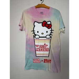 Nissin Cup O Noodles x Hello Kitty Tie Dye T Shirt Women's Small Graphic Tee